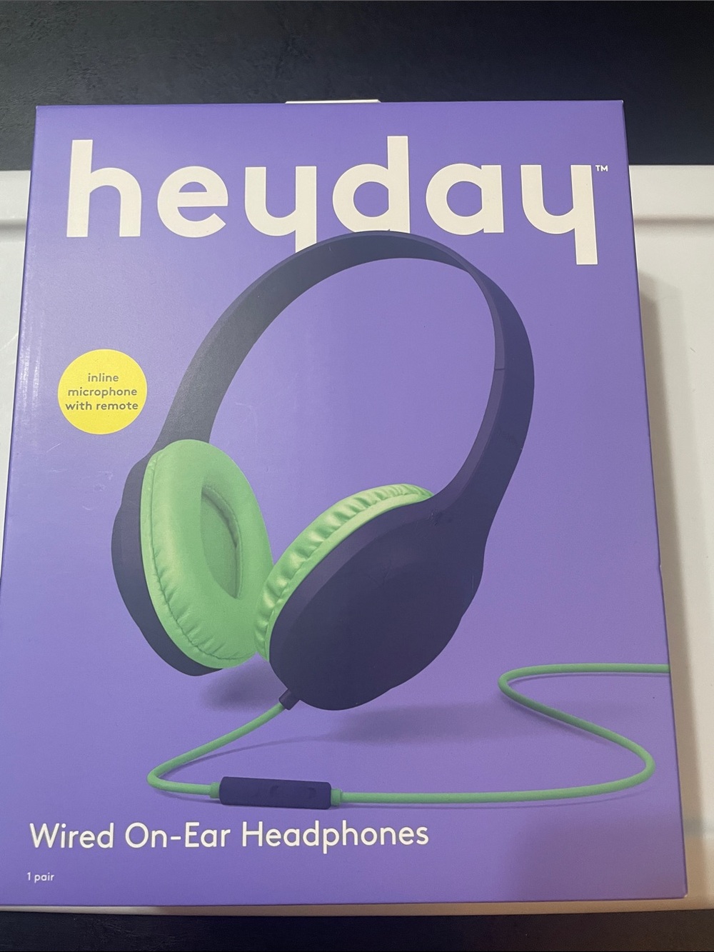 heyday Wired On-Ear Headphones - Purple & Lime Green NWT